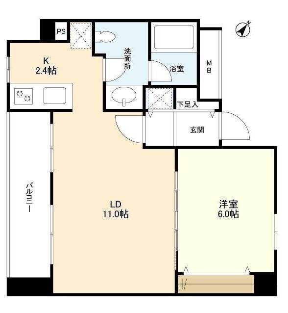 神田駅 徒歩2分 6階の物件間取画像