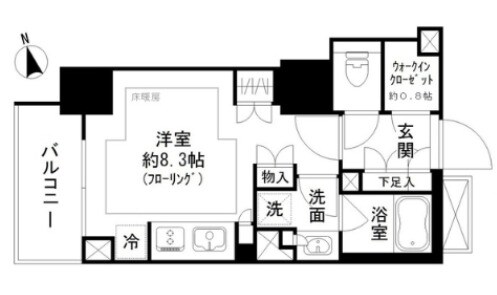 パークリュクス虎ノ門の物件間取画像