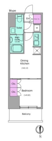 ワンルーフレジデンス上野御徒町の物件間取画像