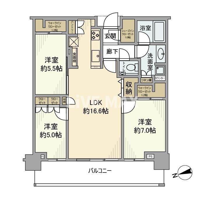 ＧＬＯＢＡＬ　ＦＲＯＮＴ　ＴＯＷＥＲの物件間取画像