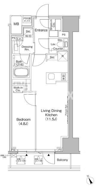 ザ・パークハビオ日本橋茅場町の物件間取画像