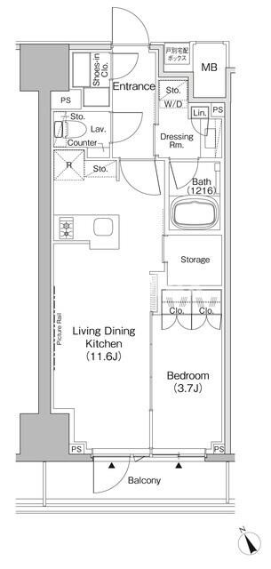 ザ・パークハビオ日本橋茅場町の物件間取画像
