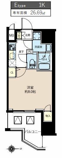 蔵前駅 徒歩5分 9階の物件間取画像