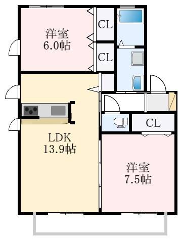 カーサＫＯＹＯＭＯの物件間取画像