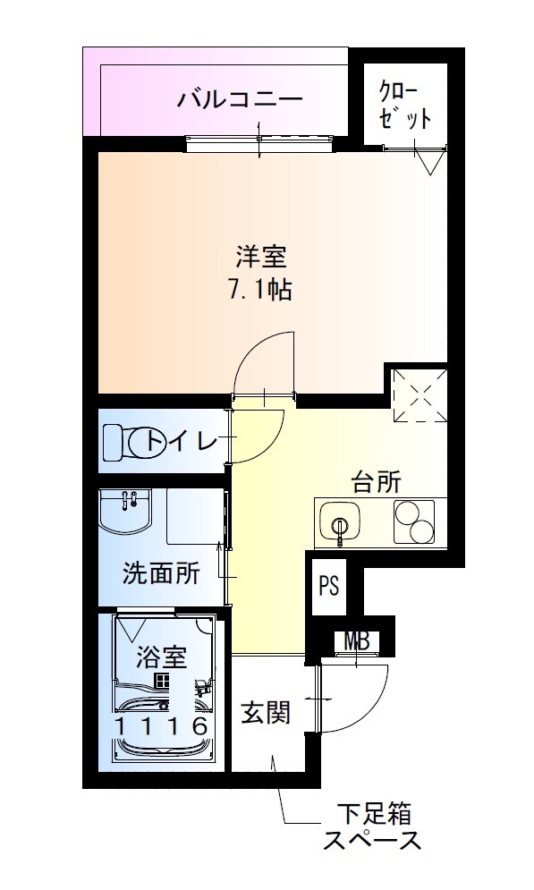 諏訪ノ森駅 徒歩4分 3階の物件間取画像