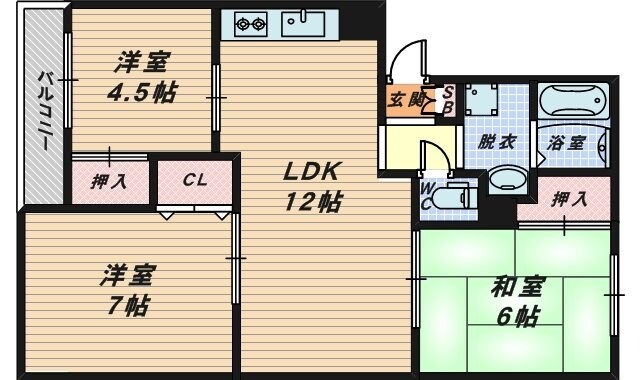 グランドゥール鳳の物件間取画像