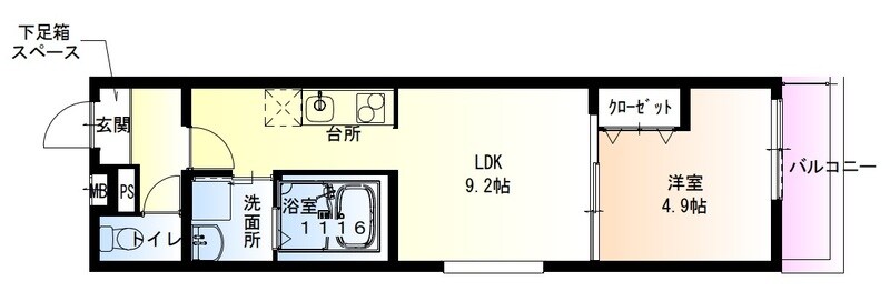 北助松駅 徒歩4分 1階の物件間取画像