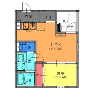 富木駅 徒歩3分 2階の物件間取画像