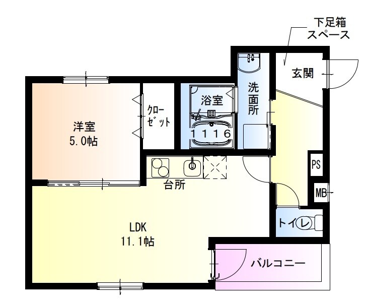 北助松駅 徒歩4分 2階の物件間取画像