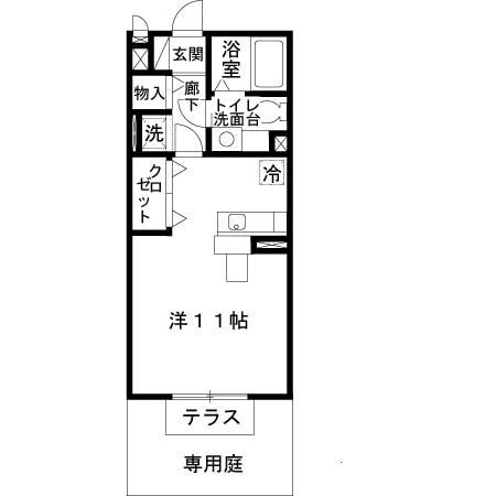 新ハイツウグイスB棟の物件間取画像