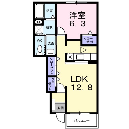 クリスタルコートアゼリアの物件間取画像