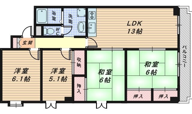 ライブリー高石の物件間取画像