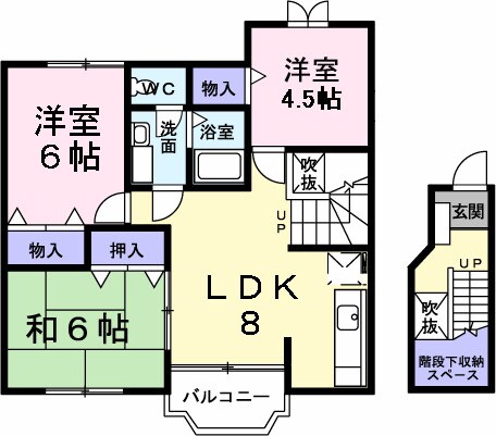 富木駅 徒歩41分 2階の物件間取画像