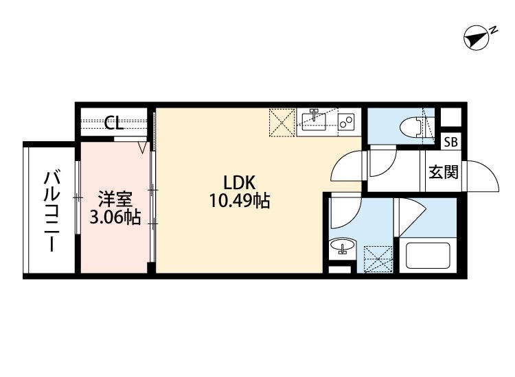 石津川駅 徒歩5分 3階の物件間取画像