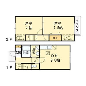 グレイス加茂B棟の物件間取画像