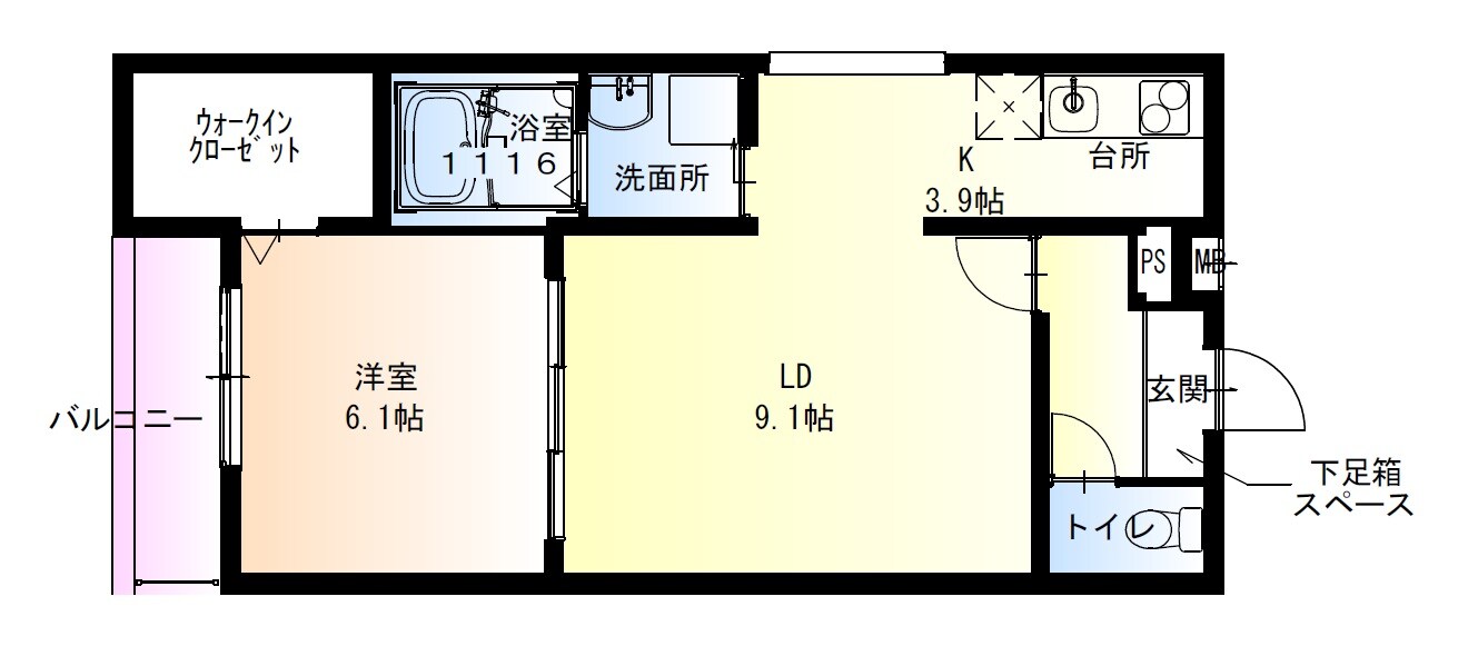 フジパレス堺石津川Ⅱ番館の物件間取画像