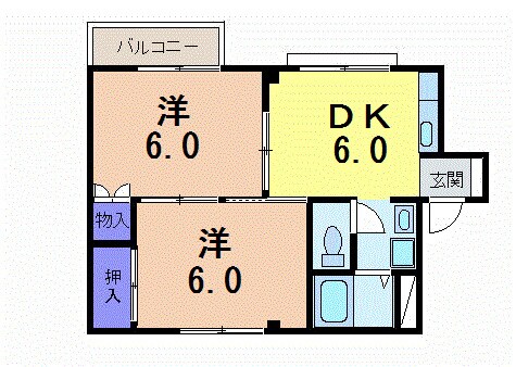 エルディム曽根の物件間取画像