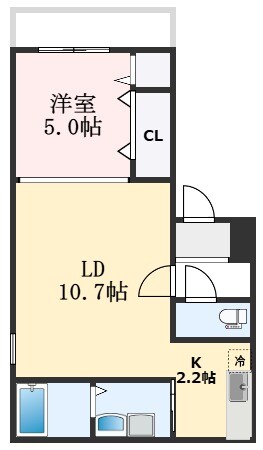 和泉府中駅 徒歩5分 2階の物件間取画像