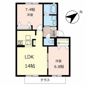 カーサＫＯＹＯＭＯの物件間取画像