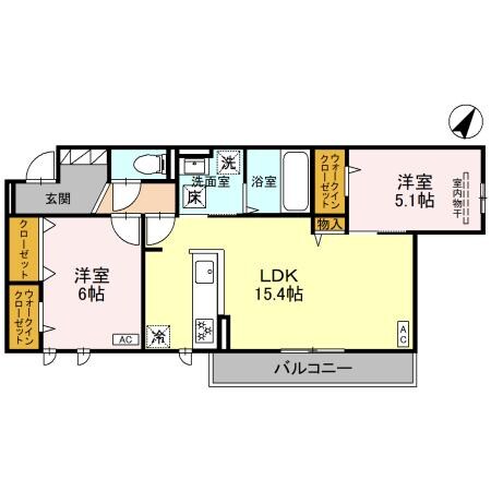 北信太駅 徒歩12分 2階の物件間取画像