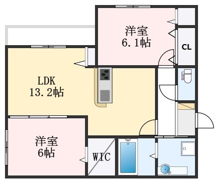 上野芝駅 徒歩7分 1階の物件間取画像