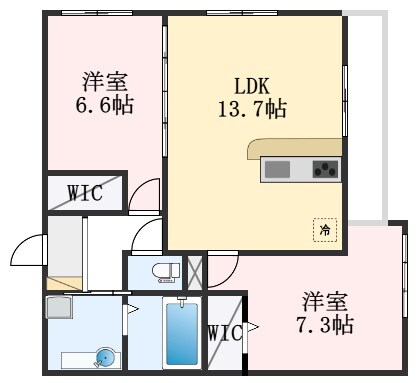 上野芝駅 徒歩7分 1階の物件間取画像