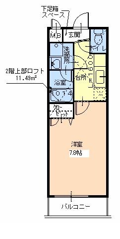 富木駅 徒歩9分 1階の物件間取画像