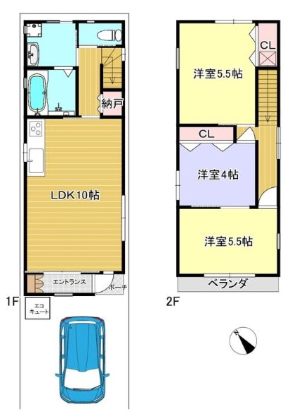 鳳駅 徒歩13分 1階の物件間取画像