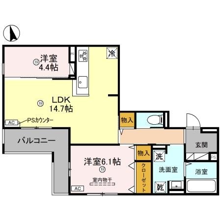 鳳駅 徒歩5分 2階の物件間取画像