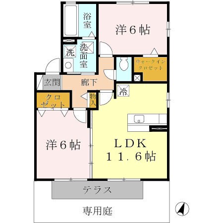 サンパーク木戸の物件間取画像