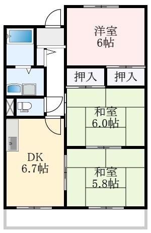 サンメゾン二反田の物件間取画像