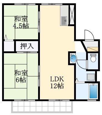 萩原天神駅 徒歩8分 1階の物件間取画像