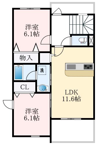 サワー・ドゥ萩原天神の物件間取画像