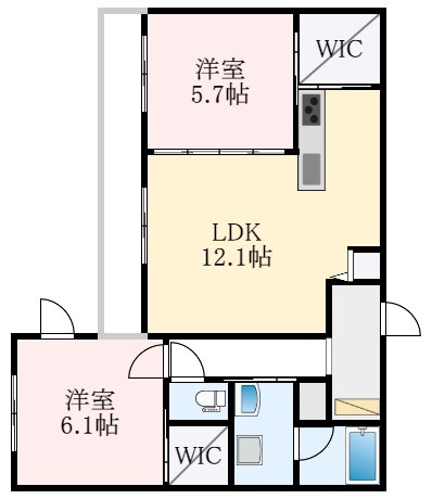 狭山駅 徒歩5分 2階の物件間取画像