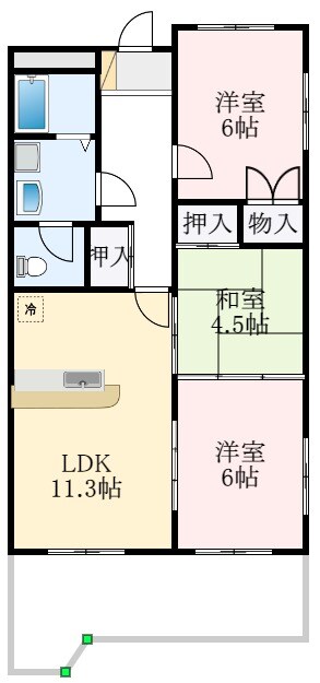 グランディール東山の物件間取画像