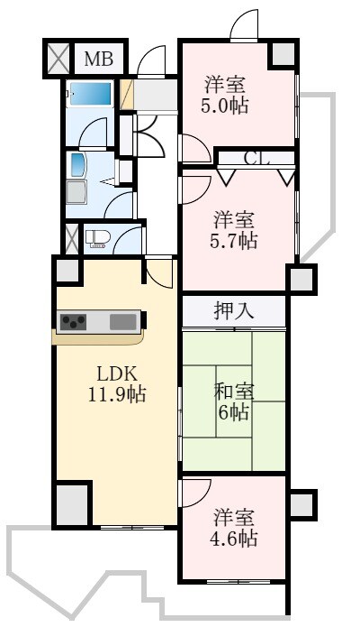 エステム堺・萩原天神の物件間取画像