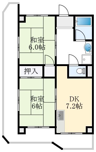 大野芝ハイツの物件間取画像