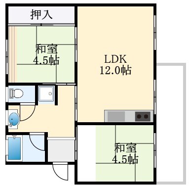 公団狭山住宅35棟の物件間取画像