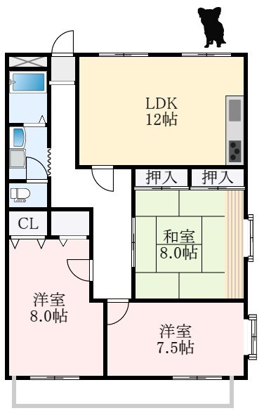 リバーマンションの物件間取画像