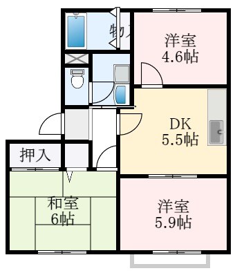 メゾン・リヴァージュB棟の物件間取画像