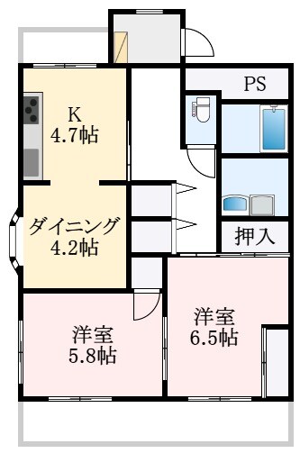 エルファミーレ富田林の物件間取画像