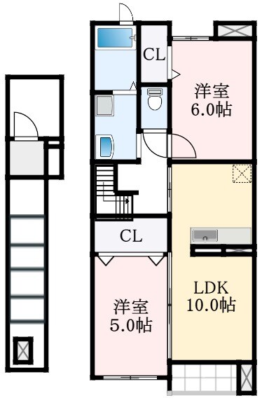 汐ノ宮駅 徒歩10分 2階の物件間取画像