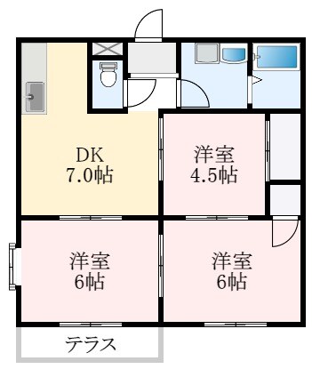 サンクレール・ヒラタAの物件間取画像