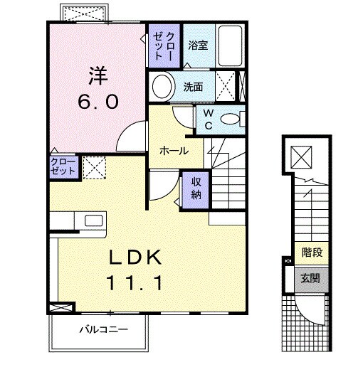 富田林西口駅 徒歩4分 2階の物件間取画像