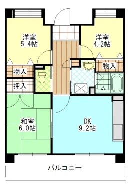 杉本町駅 徒歩8分 6階の物件間取画像