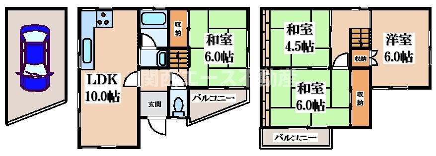 垣内５丁目貸家の物件間取画像