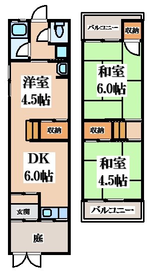 北条５丁目貸家の物件間取画像