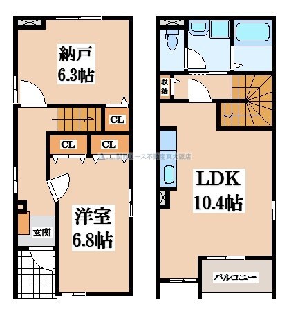 小若江１丁目貸家の物件間取画像