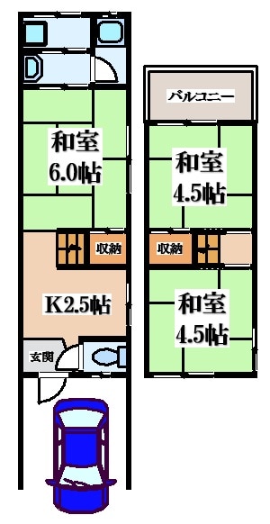 北条６丁目貸家の物件間取画像