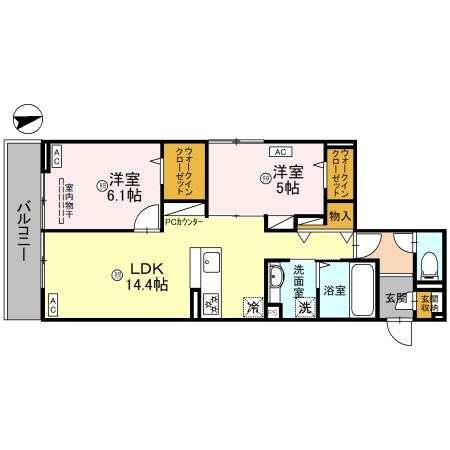 仮称D-ROOM中鴻池町２丁目の物件間取画像